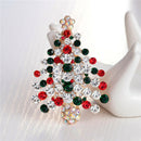 1X   Unisex Crystal Rhinestone Brooch Christmas Tree Brooch Pin Xmas TEUS