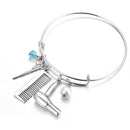 Creative Hair Dryer Scissor Comb Pendants Adjustable Bangles Bracelets Jewe OZ