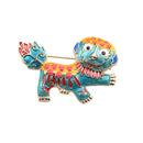 The New Drip Chinese Wind Lion Mascot Textured Cardigan Brooch Brooches Wom P2S4