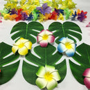 12PCS Tropical Hawaiian Big Green Leaves Luau Party Flower Table Ornaments Decor