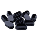12 Pcs 25x50mm Plastic Oval Shaped End Cap Tube Insert Black