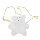 Cute Plush Bear Winter Crossbody Bag Women Crossbody Satchel Bags (White)