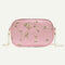 Lace Flower Shoulder Handbags Women Chain PU Leather Crossbody Bags (Pink)