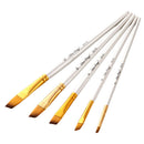 5 Pieces Art Paint Brush Set Flat Angular for Oil, Watercolor, Acrylic, Craft,