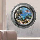 fish Ocean View windows wall door stickers for washing machine decor wall  OZ