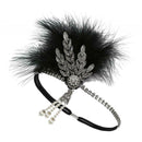 2 Lot Women's Fascinator Feather Crystal Headband Charleston Party Headwear