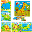 1pc Cartoon Animal IQ Development Puzzles Wooden Kids Early Education