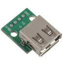 20pcs green metal USB 2.0 female head DIP 4p DIP adapter board 1.7 * 1.7 *  B8C4