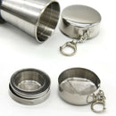 1*Telescopic Collapsible Shot Glass Key Rings Emergency Tool Stainless Steel