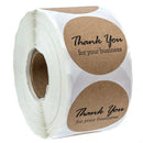 1X(1 Inch Round Kraft Thank You For Your Business Stickers/500 Labels Per R