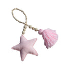 60cm Wood Beaded Pink Star Wall Ornament Curtain Mosquito Net Tieback Rope