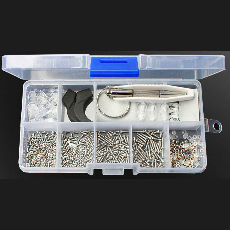 New Sunglasses Eye Glasses Repair Tool Screw Nose Pad Nut Optical Assortment Kit