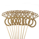 10pcs Diamond Ring Cupcake Toppers Engagement Wedding Party Table Decorations BX