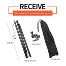 Portable Folding Lamp Pole Camping Picnic Adjustable Light Holder (Black)