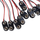 10 x PP3 9V Battery Connector Clip Hard Wearing ABS Tinned Wire Leads 150mm JR