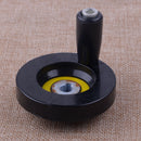 Black 63mm M6 fits for Lathe Milling Machine Hand Wheel w/ Revolving Handle Grip