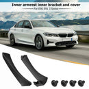 2pcs Right Side Inner Front Door Panel Pull Trim+Cover for  E90 E91 (Black)