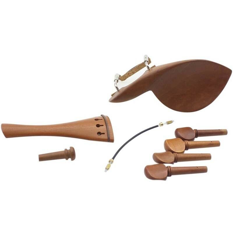 4/4 Violin Chin Rest Chinrest Jujube Wood with Tuning Peg Tailpiece Tailgut