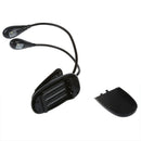 Black Clip on 2 Dual Arms 2 LED Flexible Book Music Stand Light Lamp