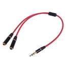 3.5mm Stereo Headphone Audio Male To 2 Female Splitter Cable Adapter Plug ME