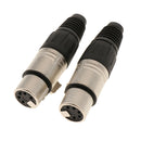 2 Pieces in 1 Package, 5 Pin XLR Plug Female Jack Mic Jack Plug Socket Connector