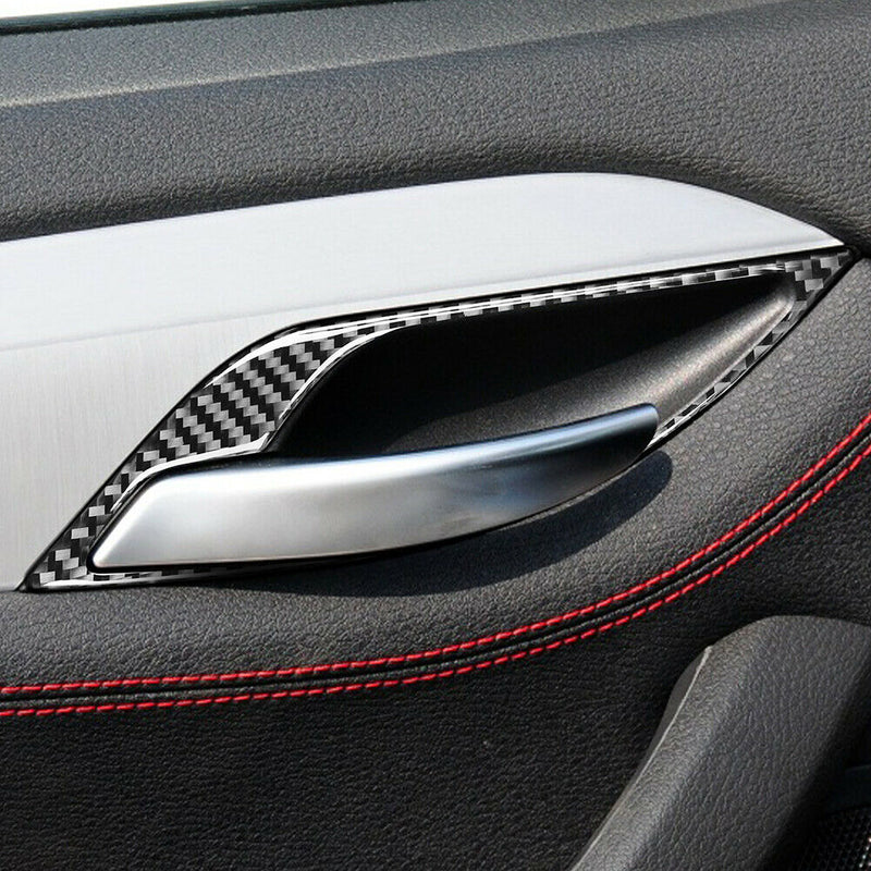 Carbon Fiber Car Interior Door Handle Bowl Frame Cover for BMW E84 X1 11-15