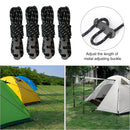 4pcs Wind Rope with Hooks Buckle for Outdoor Camping Hiking Tents (Black) A