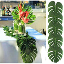 12PCS Tropical Hawaiian Big Green Leaves Luau Party Flower Table Ornaments Decor