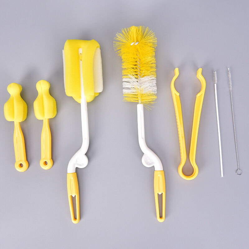 7Pcs Baby Bottle Sponge Brush Cup Glass Washing Cleaning Kitchen Cleaner To T Kw