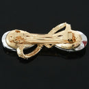 Fashion Crystal Rhinestone Oval Bowknot Barrette Hair Clip Clamp Hairpin