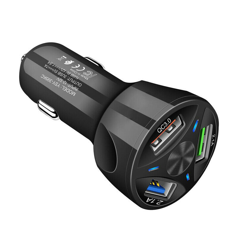 Black 7A Portable 3 USB Ports Car Charger + Charging Cable For DJI Mavic Mini