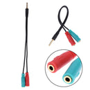 2 in 1 Splitter 4 Pole 3.5mm Audio earphone headset to 2 female jack Headph