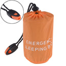 Reusable Emergency Sleeping Bag Waterproof Survival_Camping Travel Bag & WhistlT