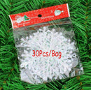 30PCS 11cm White Snowflakes Decorations Christmas Tree Party Charms Ornaments