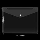 Poly Envelope Folder with Snap Button Closure, Premium Quality Clear Plasti