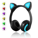 Kids Headphones Over Ear - Cat Ear Wireless Stereo Gaming Headset with LED