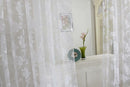 Flocking Peony Sheer Voile Curtain Window Balcony Tulle Valance Drape 1x2M