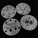 4 Pieces Plastic Spray Print Stencils, Cake Coffee Spray Printing Mold DIY for