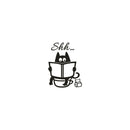 Cute Cat Shh Toilet Wall Stickers Art Vinyl Mural Home Room Decor Removable LJ