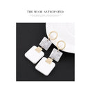 Marble Effect Acrylic Earrings For Women Alloy Geometric Earrings Drop Dang