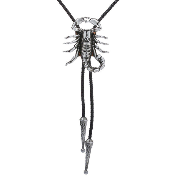 Men Plated Scorpion Bolo Tie Western Cowboy Necktie Novelty Pendant Ornament