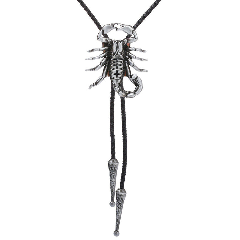 Men Plated Scorpion Bolo Tie Western Cowboy Necktie Novelty Pendant Ornament