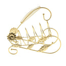 Iron Wire Wine Bottle Holder Rack Bar Desktop Display Stand Bracket Golden