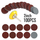 100Pcs 2'' 50mm Mixed Sander Sanding Discs 80-3000 Grit Pads Hook Loop Sandpaper