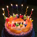 8pcs/set Long curve cake candles mix color birthday wedding party suppliesB Hn