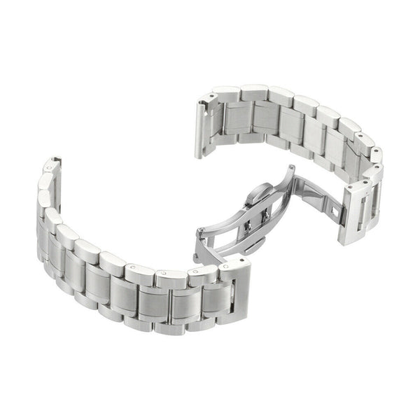 Stainless Steel Wristband and Butterfly Closure For for HUAWEI Watch Sliver