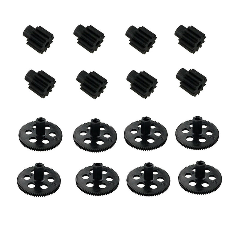 16x Motor Gears Pinion For Xs809 Xs809hc Xs809hw Rc Drone, Black