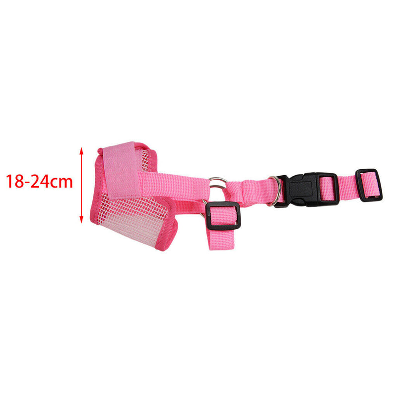 Adjustable Dog Muzzle for Barking Soft Dog Mouth Cover Anti-bite Pink L