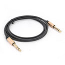 1.8m Nylon Braided 6.35mm Stereo Male to Male Cable 6.5mm Jack Audio Cable