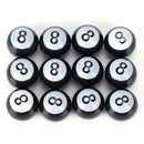 Black Pool 8-Ball Valve Stem Caps Motorcycle Car Truck SUV Bike Tire Air Cove_3C